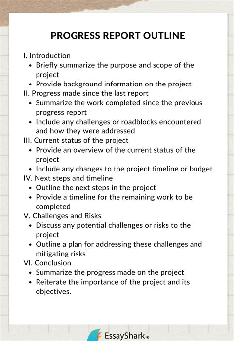 how to write a work progress report