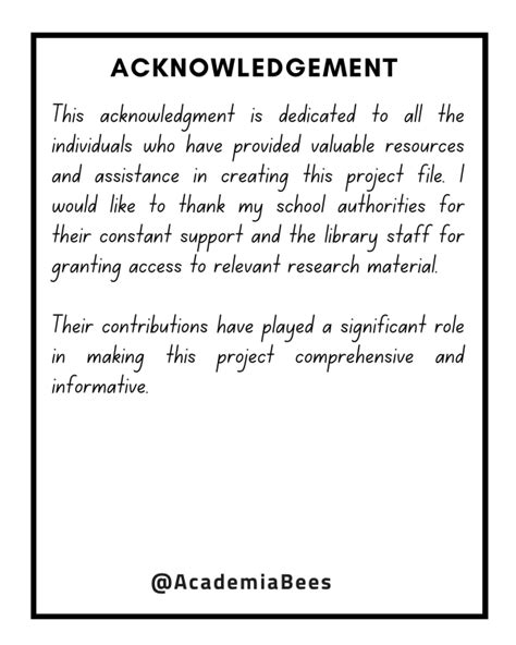 how to write acknowledgement for project class 10 sst