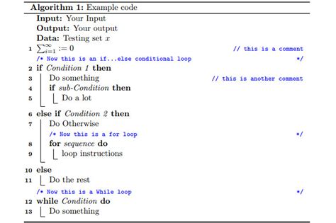 how to write algorithm in latex