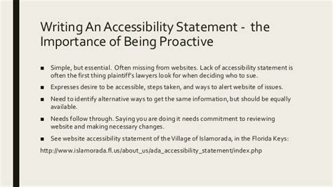 how to write an accessibility policy