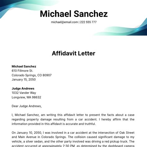 how to write an affidavit letter