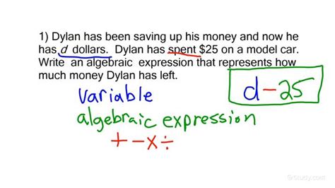 how to write an algebraic expression from a word problem