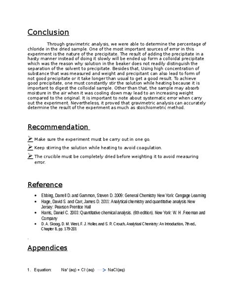 how to write an analysis and conclusion for lab report