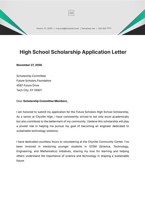 how to write an application for a scholarship