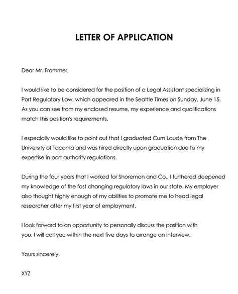 how to write an application letter for a job with a cv