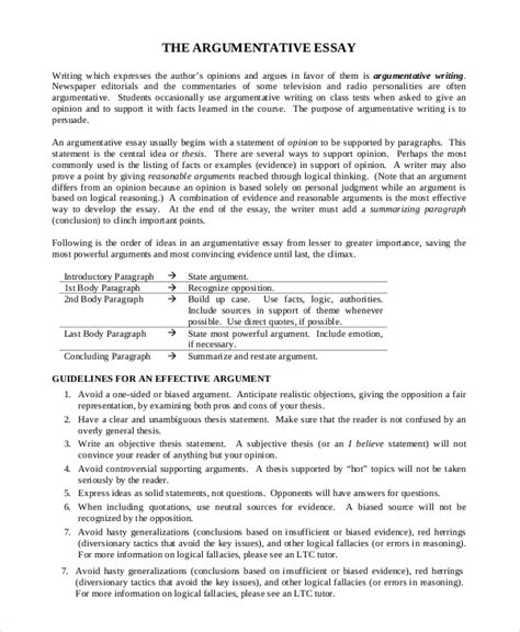 how to write an argumentative essay examples