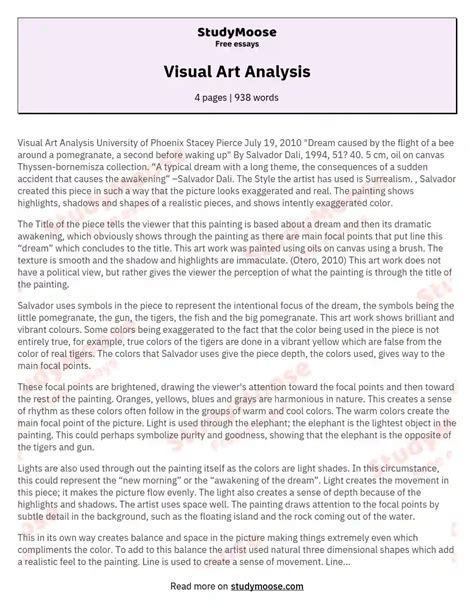 how to write an art visual analysis essay