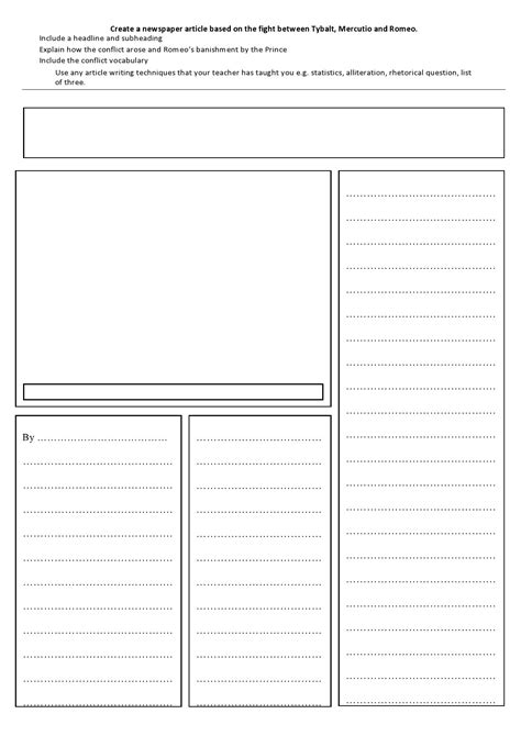how to write an article for a newspaper template