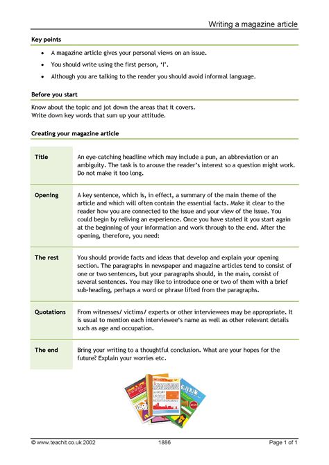 how to write an article grade 5