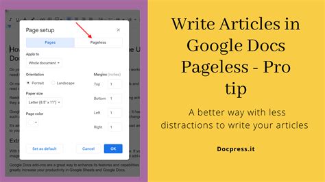 how to write an article in docs