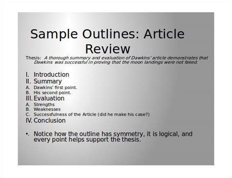 how to write an article presentation