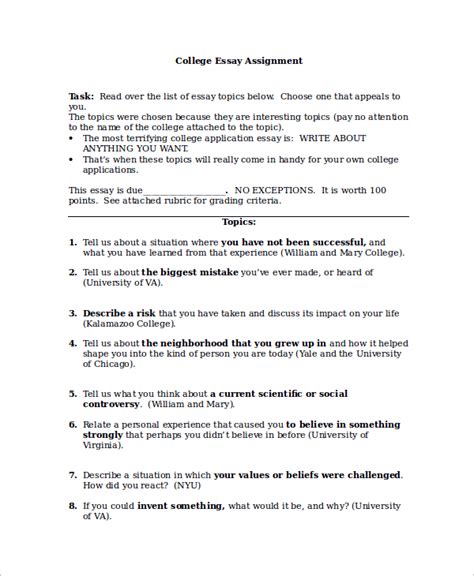 how to write an assignment for college sample