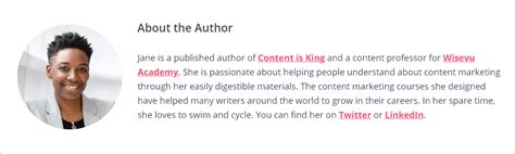 how to write an author biography sample