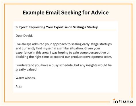 how to write an email asking for advice sample