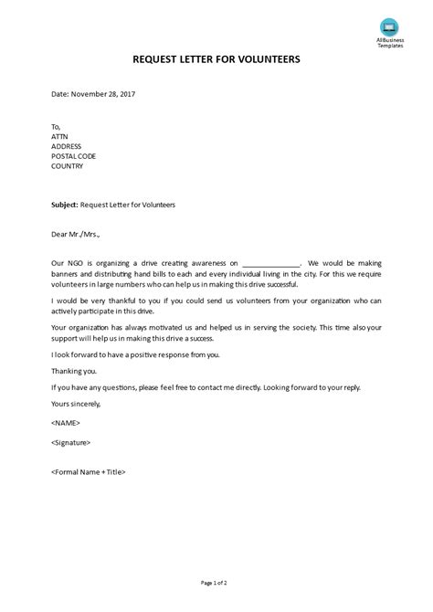 how to write an email asking for volunteer work