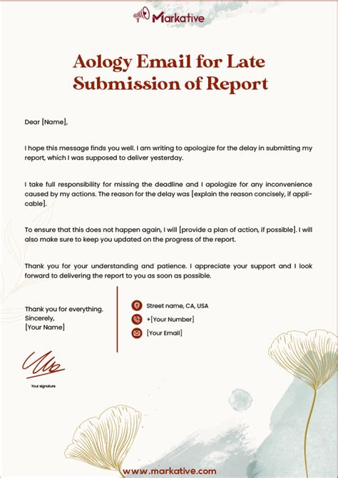 how to write an email for late submission