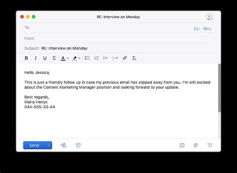 how to write an email submitting application