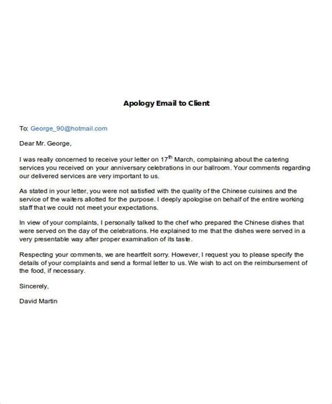 how to write an email to a client example