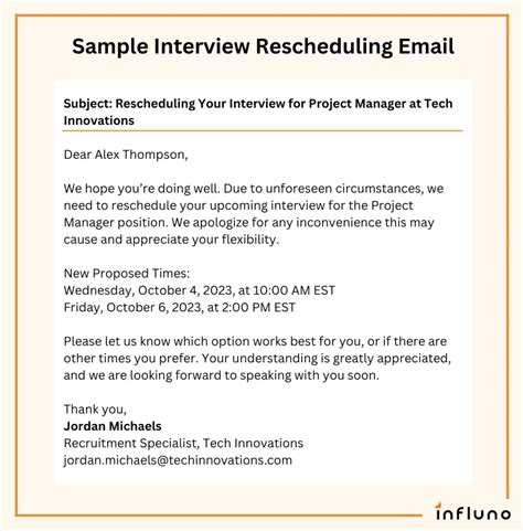 how to write an email to schedule an interview with employer