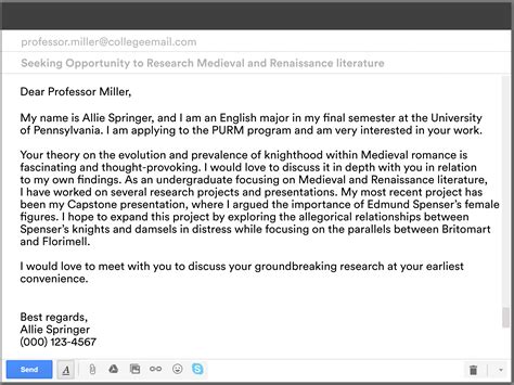 how to write an email to your professor example
