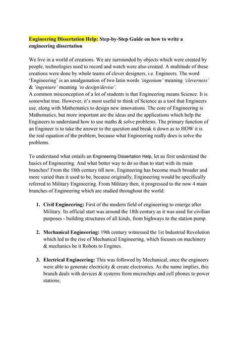 how to write an engineering dissertation
