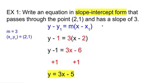 how to write an equation in standard form given two points and slope