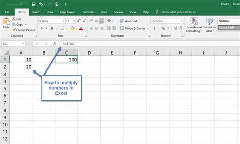 how to write an excel formula for multiplication