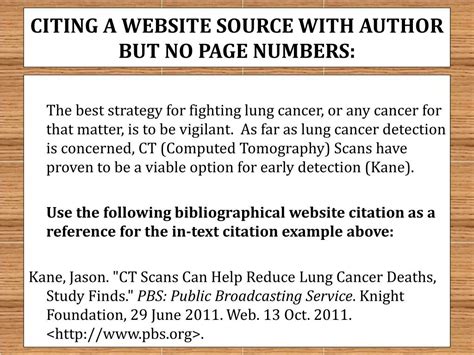 how to write an in text citation for a website with no author