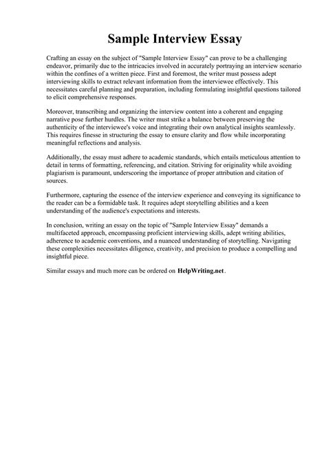 how to write an interview essay example pdf