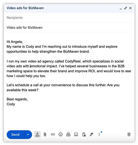 how to write an introduction email to a client template