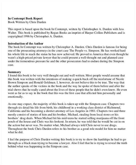 how to write an introduction for a book report