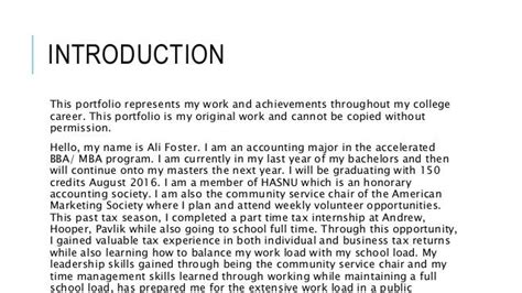 how to write an introduction for a career portfolio