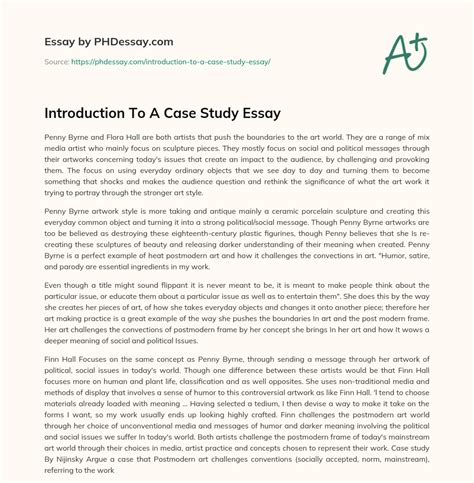 how to write an introduction for a case study essay