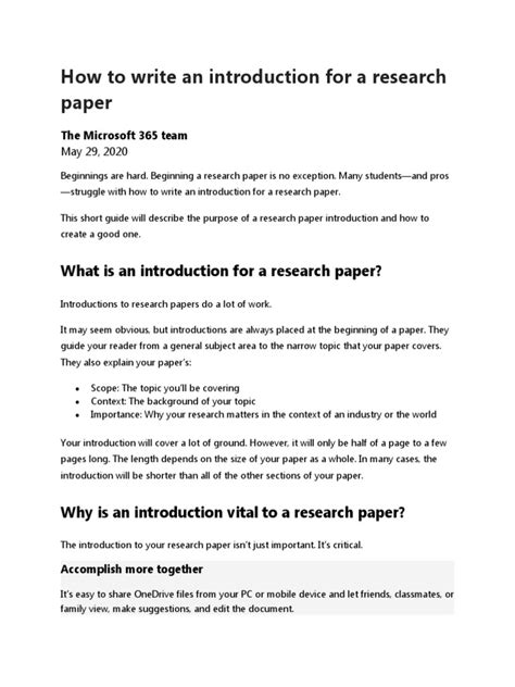 how to write an introduction for a study