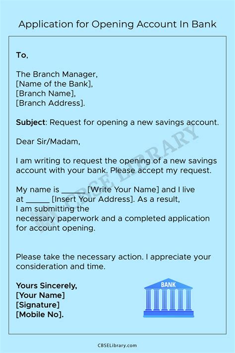 how to write an introduction letter to open bank account
