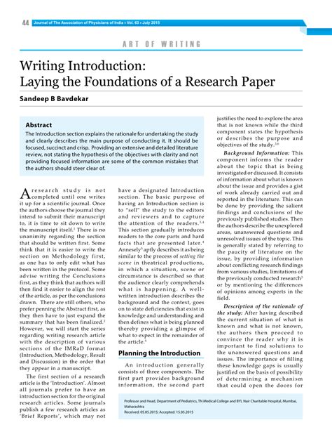 how to write an introduction of a research paper