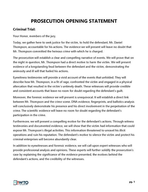 how to write an opening statement for a prosecutor