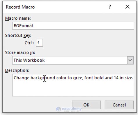 how to write and save a macro in excel