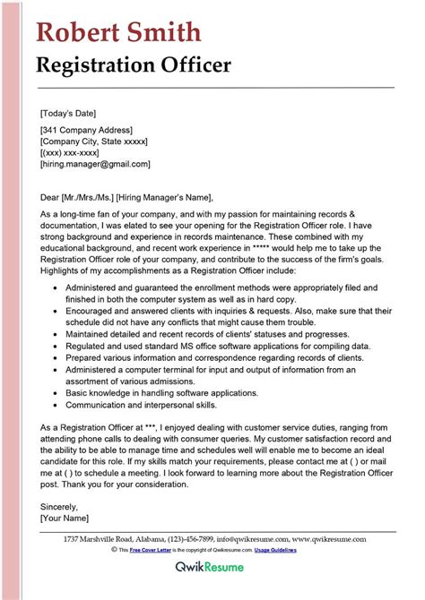 how to write application for registration