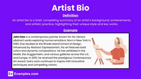 how to write artist bio examples