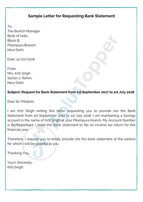 how to write bank statement request letter format in kannada