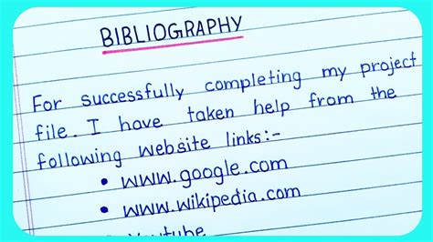 how to write bibliography for project class 10 icse