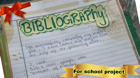 how to write bibliography for school project class 10