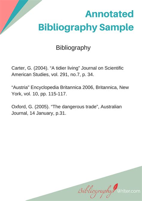 how to write bibliography sample for project