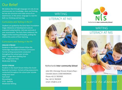 how to write brochure in english for students