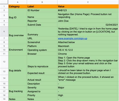 how to write bug report in software testing