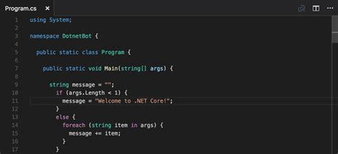 how to write c# code in visual studio