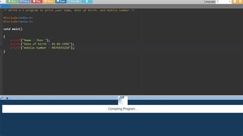 how to write c program in mobile