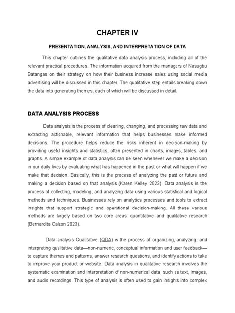 how to write chapter 4 of a research project sample pdf