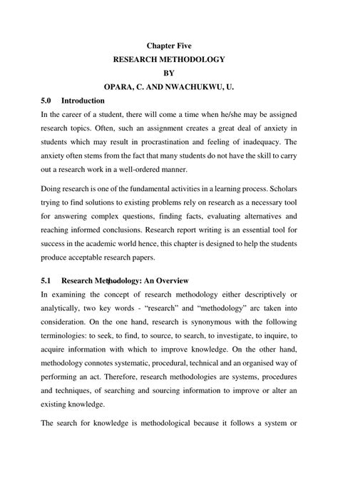how to write chapter 5 in research sample